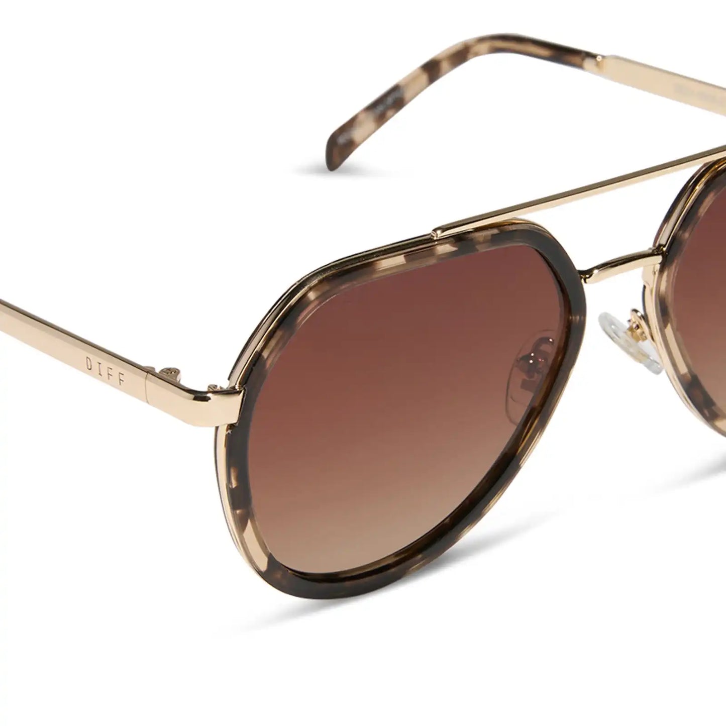 JOEY - ESPRESSO TORTOISE + GOLD METAL + BROWN GRADIENT + POLARIZED SUNGLASSES