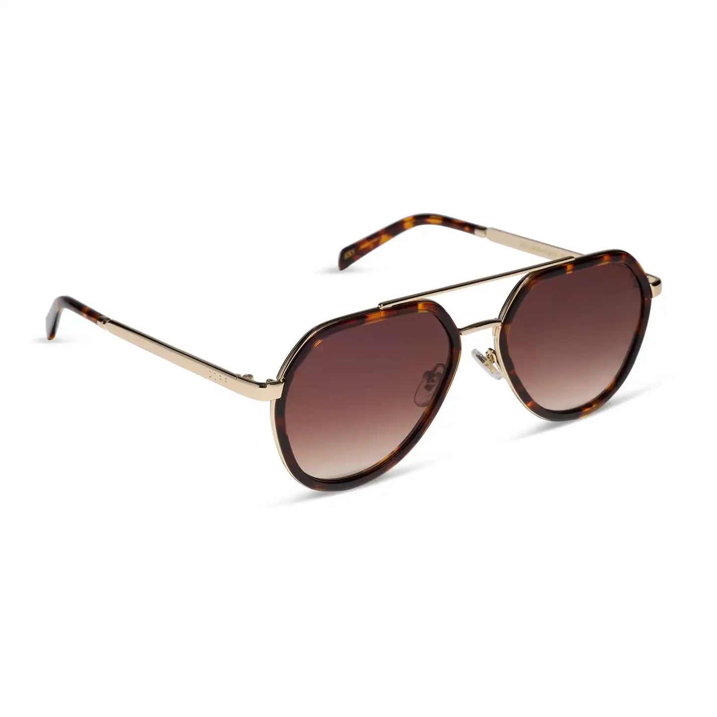 JOEY - RICH TORTOISE + GOLD METAL + BROWN GRADIENT SUNGLASSES