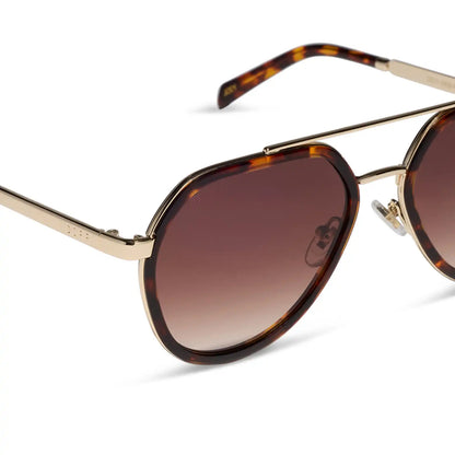 JOEY - RICH TORTOISE + GOLD METAL + BROWN GRADIENT SUNGLASSES