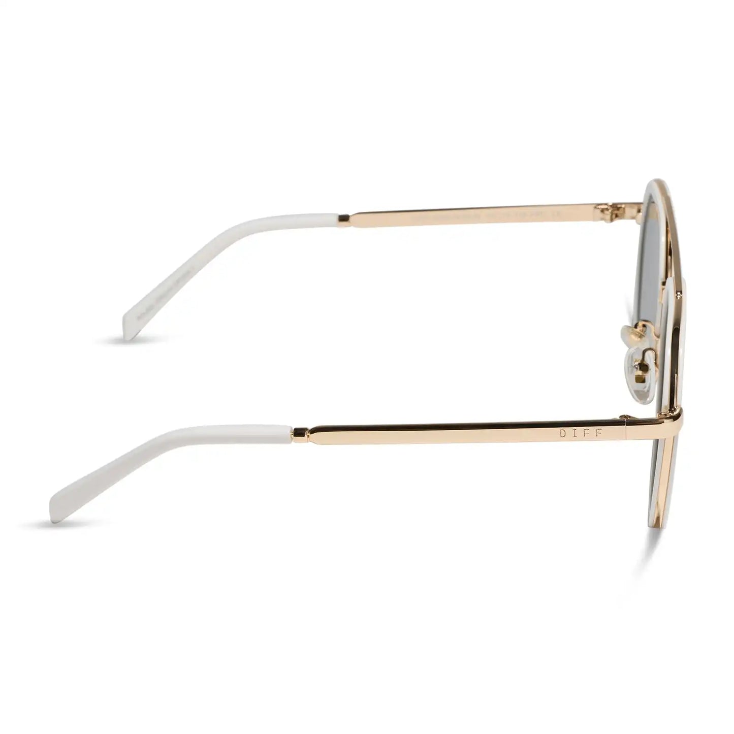 JOEY - WHITE CLOUD + GOLD METAL + BLUE MIRROR SUNGLASSES