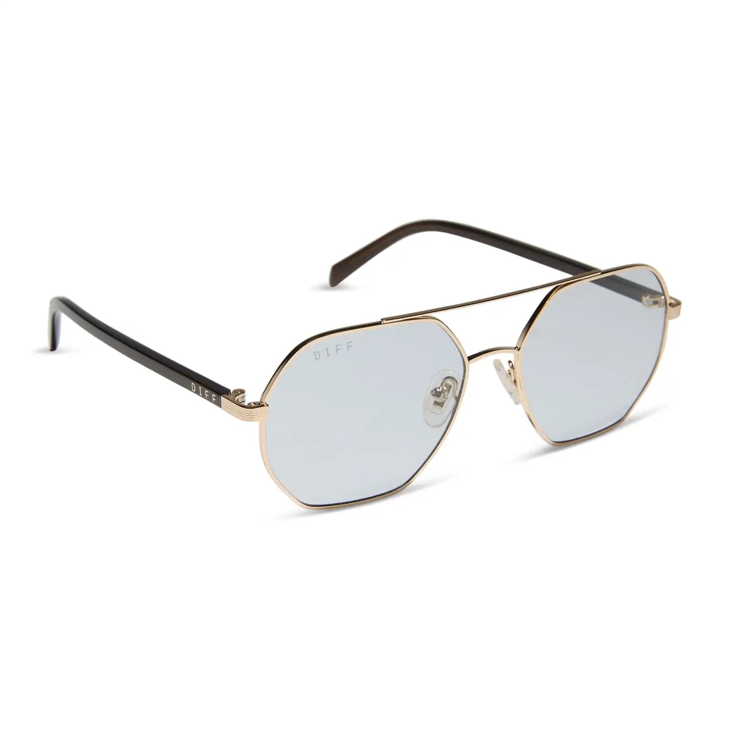 JOELLE - GOLD + CHOCOLATE CRYSTAL + GREY TINT SUNGLASSES