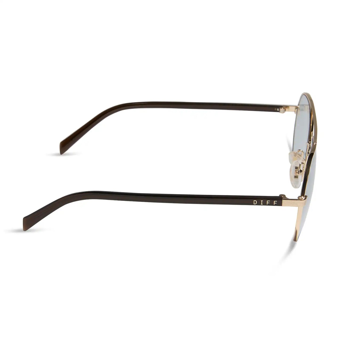 JOELLE - GOLD + CHOCOLATE CRYSTAL + GREY TINT SUNGLASSES