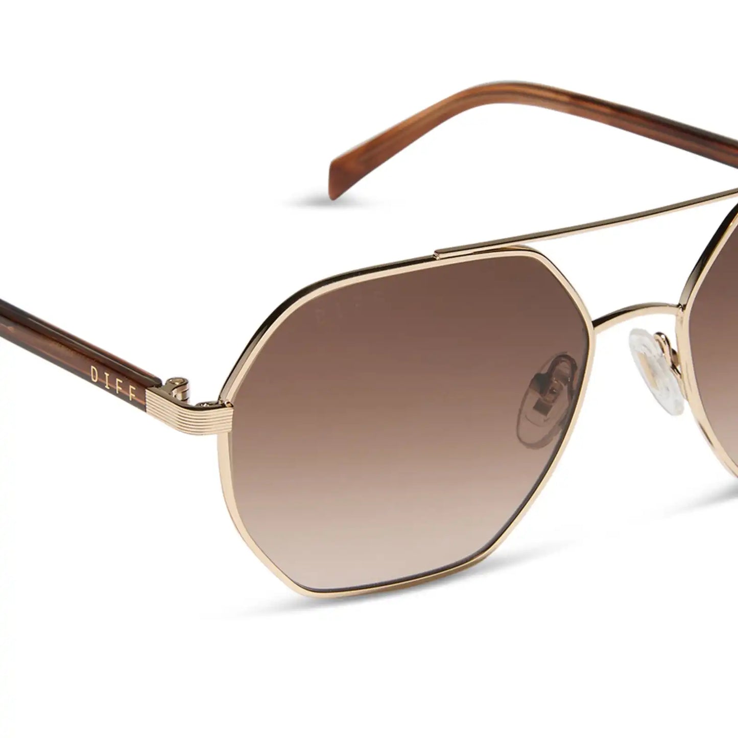 JOELLE - GOLD + HORN TORTOISE + BROWN GRADIENT SUNGLASSES