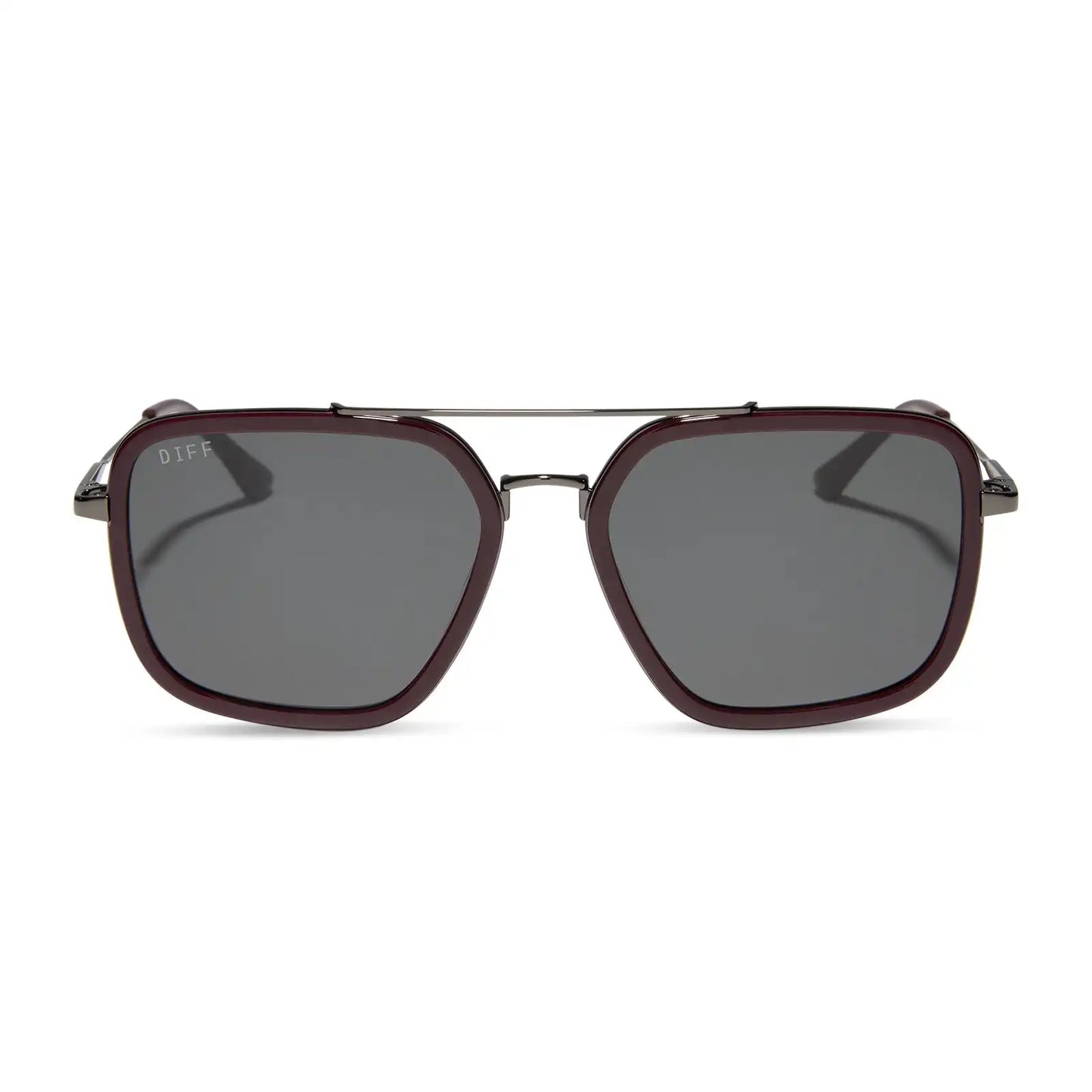 JORDAN - DARK CHERRY LACQUER + GREY GRADIENT + POLARIZED SUNGLASSES