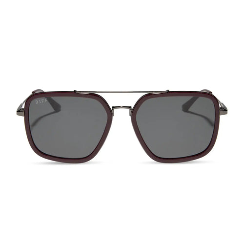 JORDAN - DARK CHERRY LACQUER + GREY GRADIENT + POLARIZED SUNGLASSES