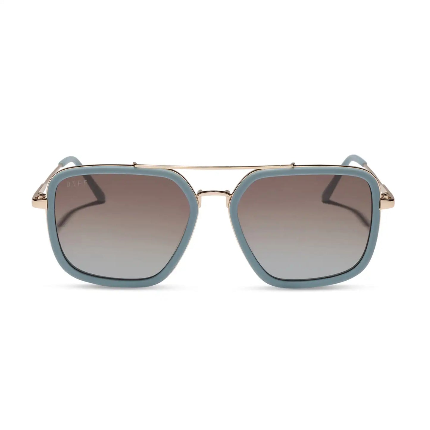 JORDAN - DEW DROP + COCOA POWDER TO BABY BLUE GRADIENT + SUNGLASSES