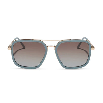 JORDAN - DEW DROP + COCOA POWDER TO BABY BLUE GRADIENT + SUNGLASSES