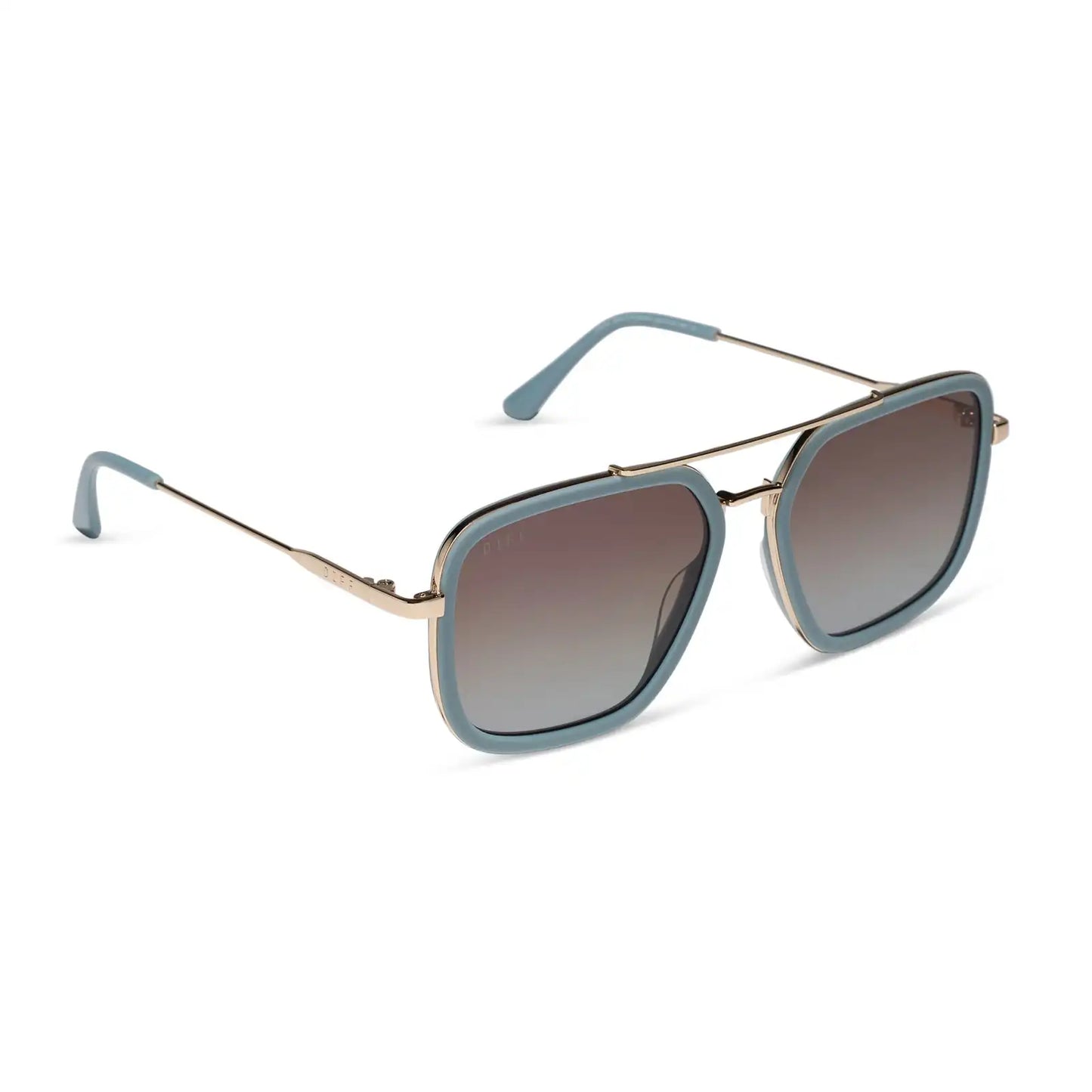 JORDAN - DEW DROP + COCOA POWDER TO BABY BLUE GRADIENT + SUNGLASSES