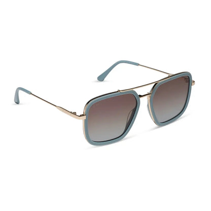 JORDAN - DEW DROP + COCOA POWDER TO BABY BLUE GRADIENT + SUNGLASSES