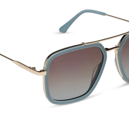 JORDAN - DEW DROP + COCOA POWDER TO BABY BLUE GRADIENT + SUNGLASSES