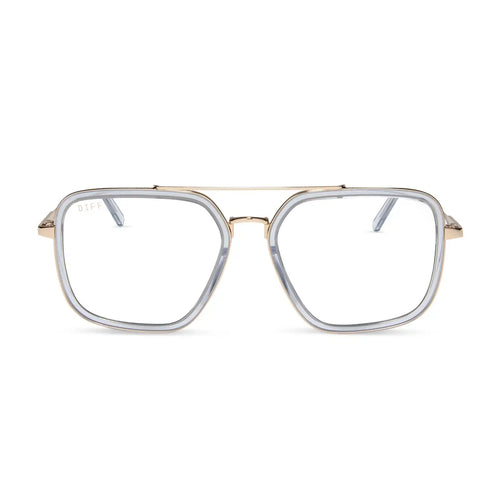 JORDAN - GOLD + CLEAR CRYSTAL TEMPLE TIPS + GLASSES