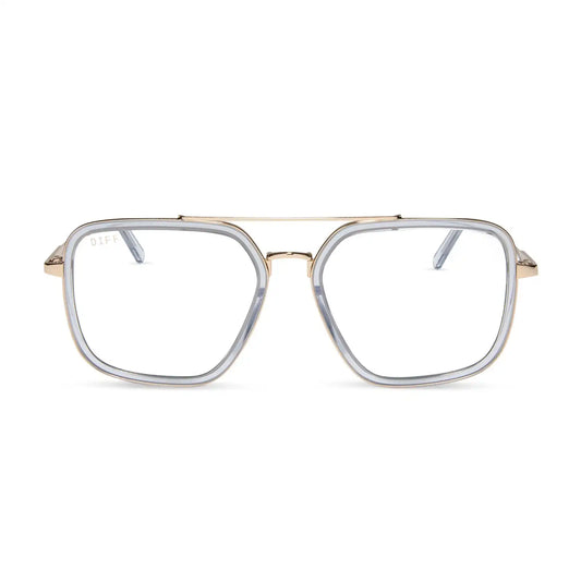 JORDAN - GOLD + CLEAR CRYSTAL TEMPLE TIPS + GLASSES