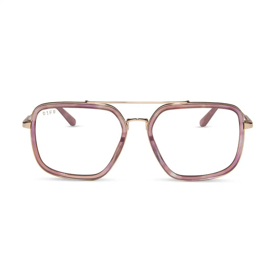 JORDAN - GOLD + FLEUR TORTOISE TEMPLE TIPS + GLASSES