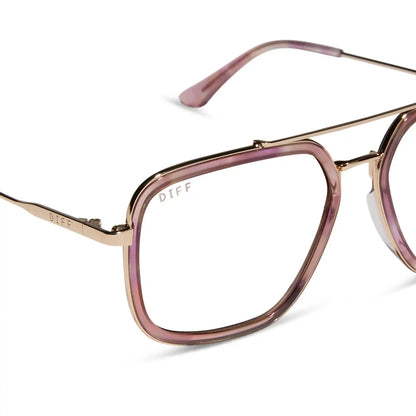 JORDAN - GOLD + FLEUR TORTOISE TEMPLE TIPS + GLASSES