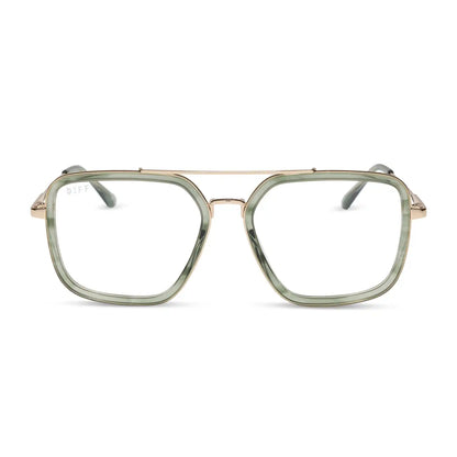 JORDAN - MATCHA + GOLD + BLUE LIGHT GLASSES