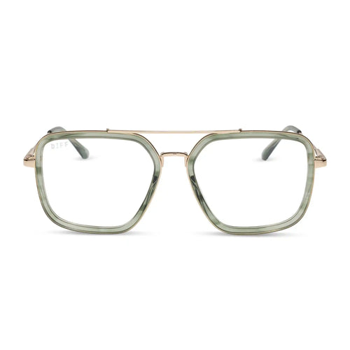 JORDAN - MATCHA + GOLD + BLUE LIGHT GLASSES