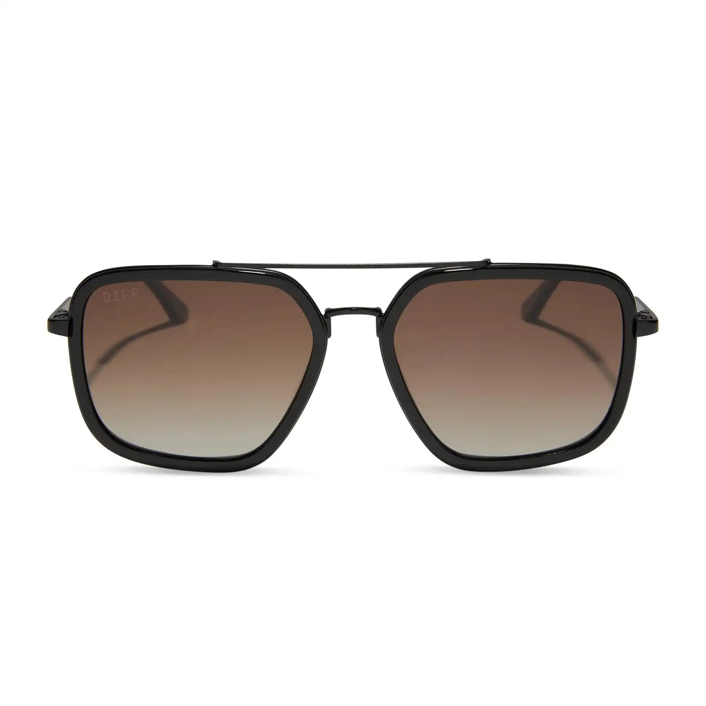 JORDAN - MATTE BLACK + BLACK TEMPLE TIPS + BROWN GRADIENT + POLARIZED SUNGLASSES