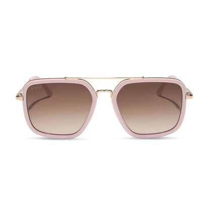 JORDAN - POWDER PINK + GOLD + BROWN GRADIENT SUNGLASSES