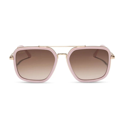 JORDAN - POWDER PINK + GOLD + BROWN GRADIENT SUNGLASSES