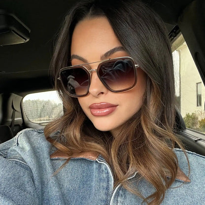 JORDAN - WHISKEY + GOLD + GREY GRADIENT SUNGLASSES