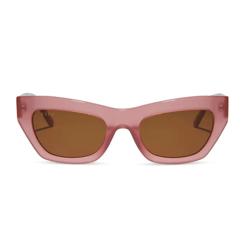 KATARINA - GUAVA + BROWN SUNGLASSES