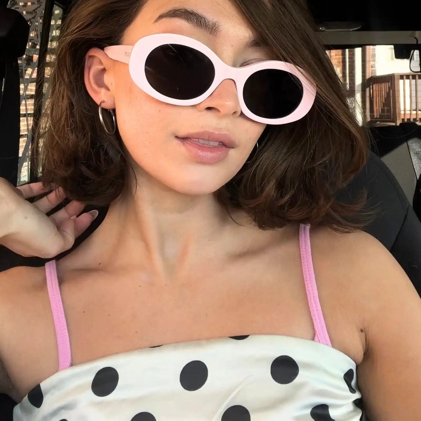 LAINEY - POWDER PINK + GREY + POLARIZED SUNGLASSES