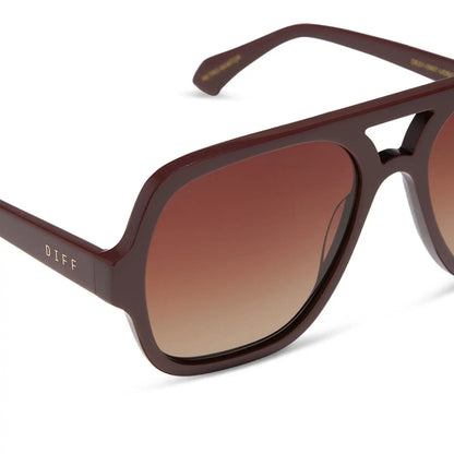 LAYTON - RUGBY RED + BROWN GRADIENT + POLARIZED SUNGLASSES