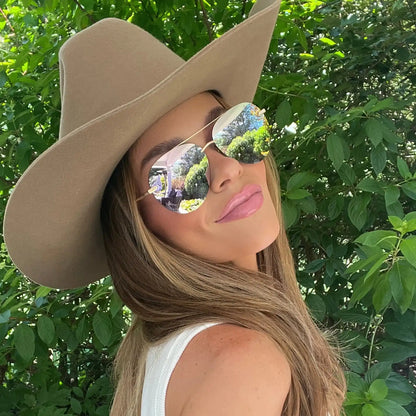 LENOX - BRUSHED GOLD + CHERRY BLOSSOM MIRROR SUNGLASSES