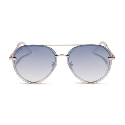 LENOX - CHAMPAGNE GOLD + SLATE GRADIENT FLASH SUNGLASSES