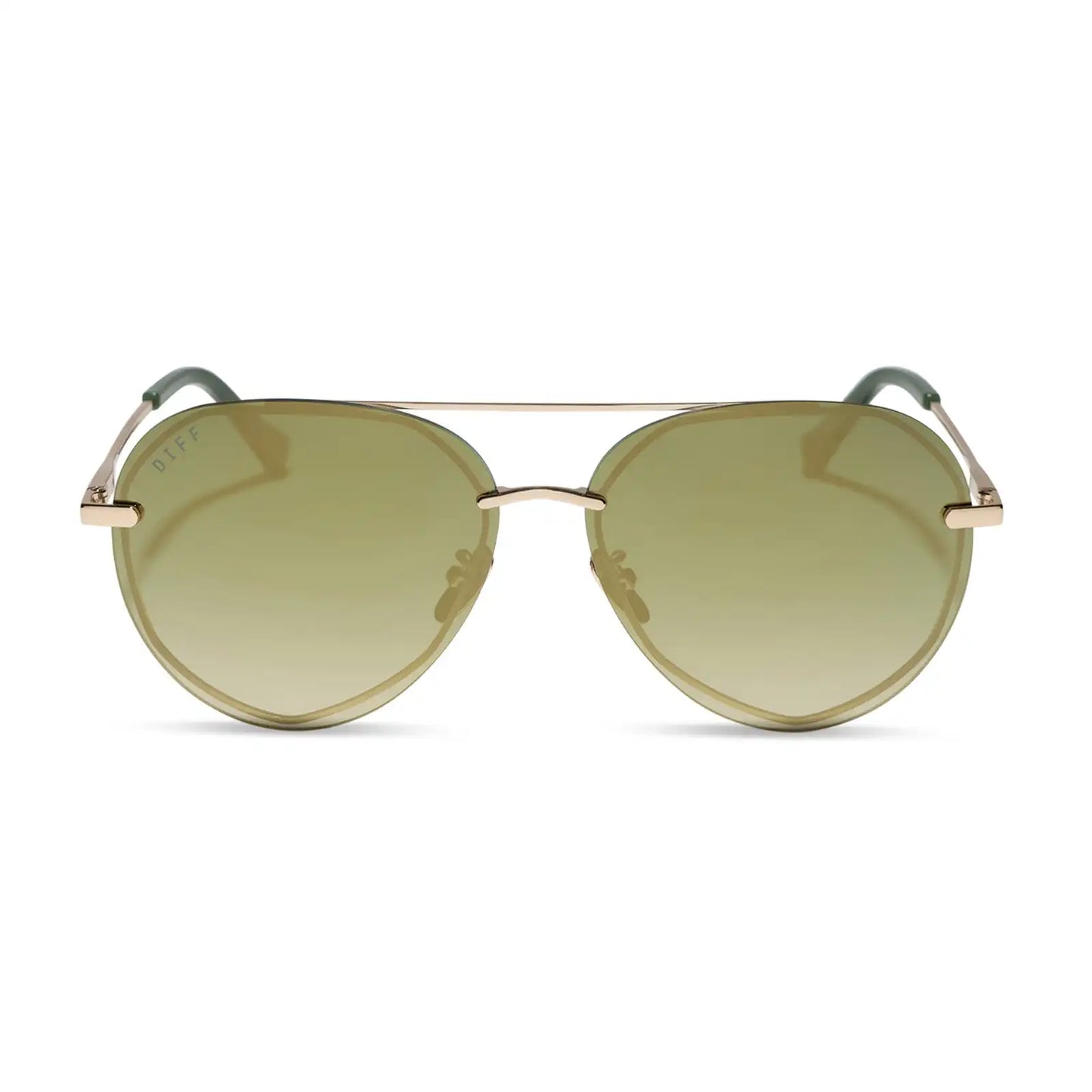 LENOX - GOLD + ALOE GREEN GRADIENT + LIGHT GOLD FLASH + POLARIZED SUNGLASSES