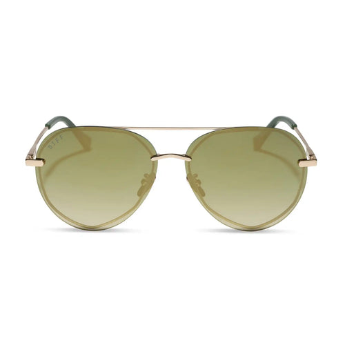 LENOX - GOLD + ALOE GREEN GRADIENT + LIGHT GOLD FLASH + POLARIZED SUNGLASSES