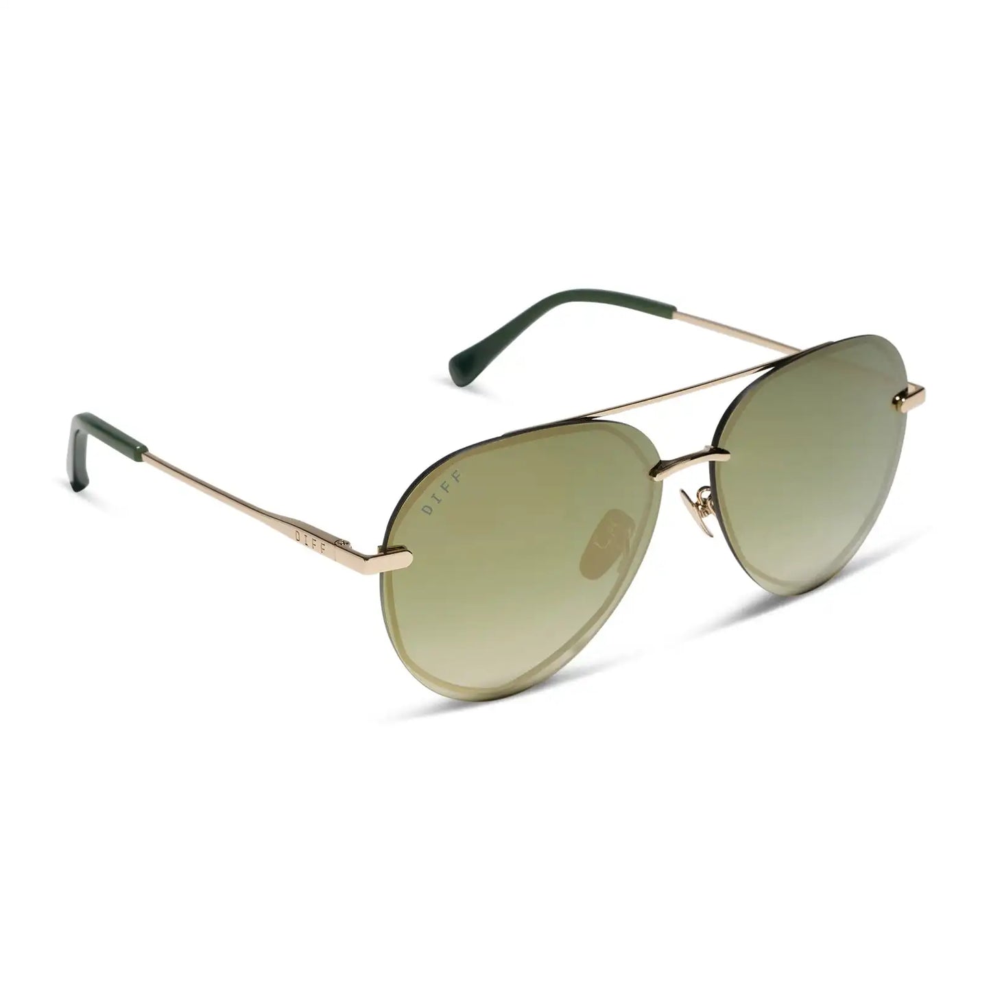 LENOX - GOLD + ALOE GREEN GRADIENT + LIGHT GOLD FLASH + POLARIZED SUNGLASSES
