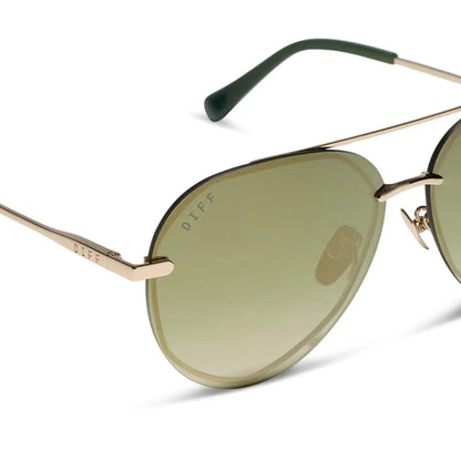 LENOX - GOLD + ALOE GREEN GRADIENT + LIGHT GOLD FLASH + POLARIZED SUNGLASSES