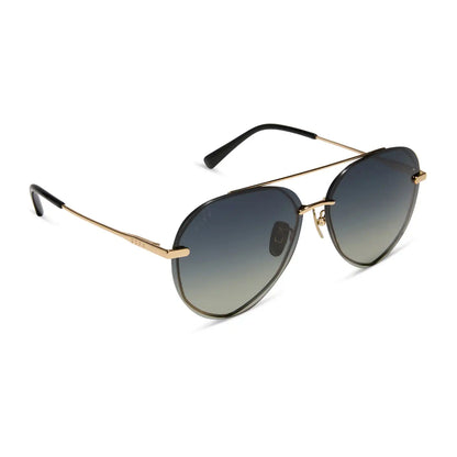 LENOX - GOLD + BLACK + GREY GRADIENT POLARIZED SUNGLASSES