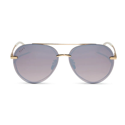 LENOX - GOLD + BROWN GRADIENT MIRROR POLARIZED SUNGLASSES