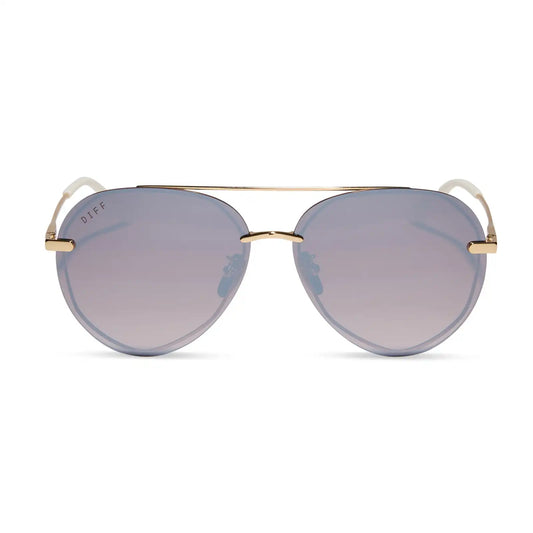 LENOX - GOLD + BROWN GRADIENT MIRROR POLARIZED SUNGLASSES