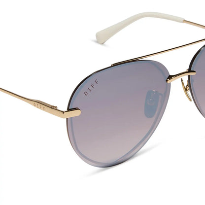 LENOX - GOLD + BROWN GRADIENT MIRROR POLARIZED SUNGLASSES