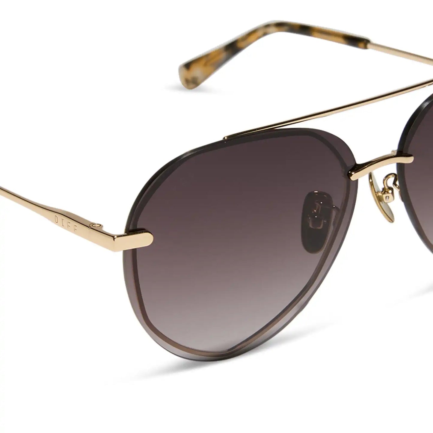 LENOX - GOLD + SEA TORTOISE TIPS + BROWN GRADIENT SUNGLASSES
