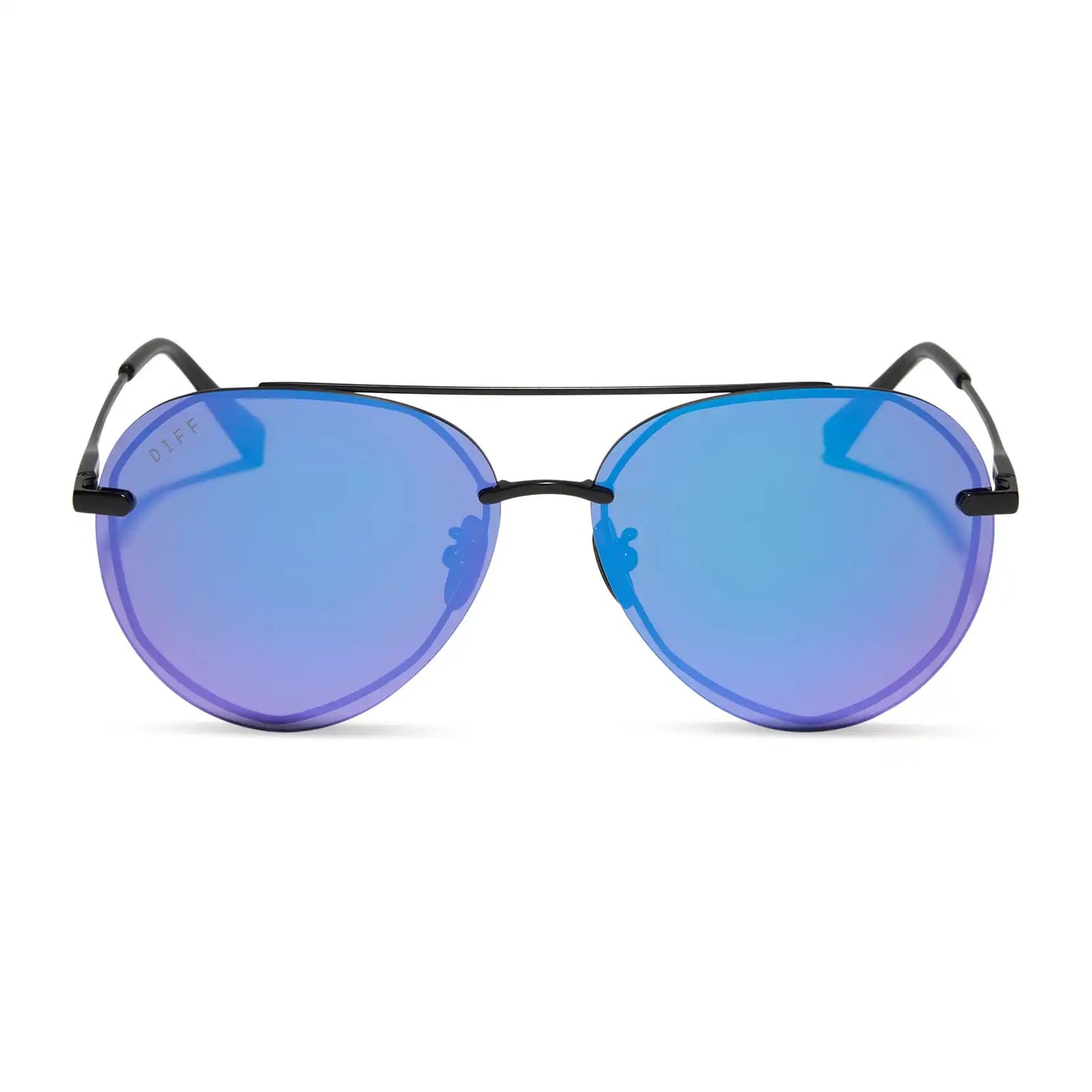 LENOX - MATTE BLACK + PURPLE MIRROR SUNGLASSES