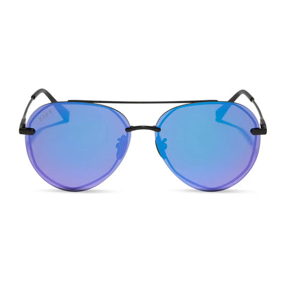 LENOX - MATTE BLACK + PURPLE MIRROR SUNGLASSES