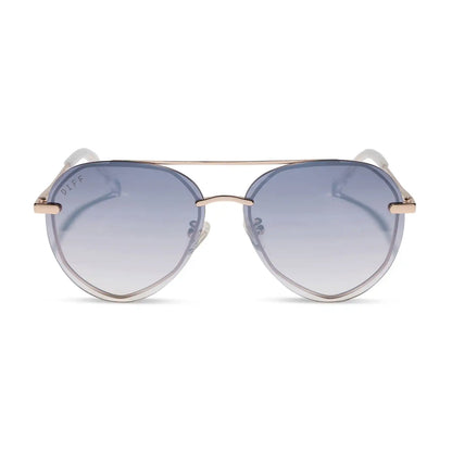 LENOX XS - CHAMPAGNE GOLD + SLATE GRADIENT FLASH SUNGLASSES