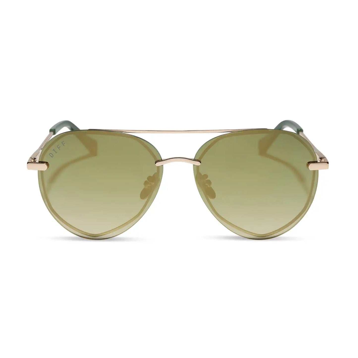 LENOX XS - GOLD + ALOE GREEN GRADIENT + LIGHT GOLD FLASH + POLARIZED SUNGLASSES