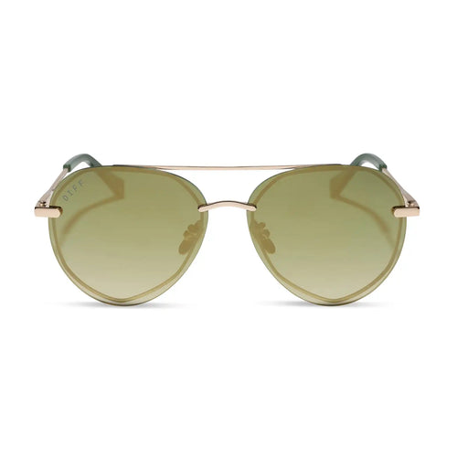LENOX XS - GOLD + ALOE GREEN GRADIENT + LIGHT GOLD FLASH + POLARIZED SUNGLASSES
