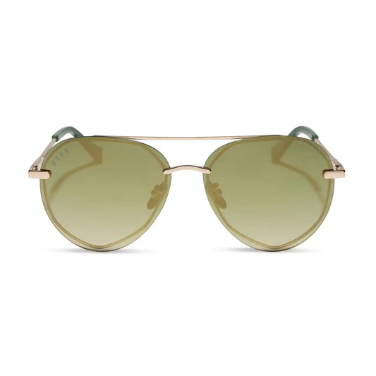 LENOX XS - GOLD + ALOE GREEN GRADIENT + LIGHT GOLD FLASH + POLARIZED SUNGLASSES