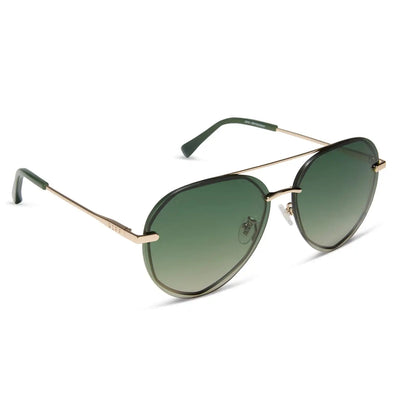 LENOX XS - GOLD + ALOE GREEN GRADIENT + LIGHT GOLD FLASH + POLARIZED SUNGLASSES