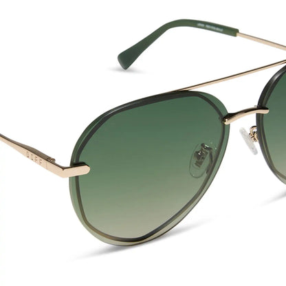 LENOX XS - GOLD + ALOE GREEN GRADIENT + LIGHT GOLD FLASH + POLARIZED SUNGLASSES