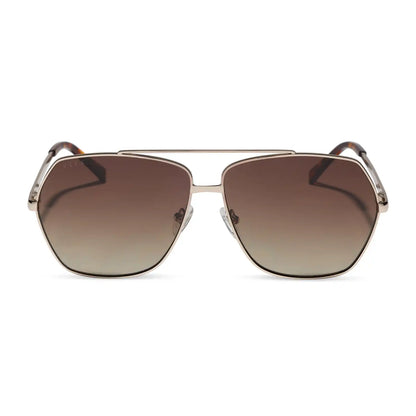 MAUDE - GOLD + BROWN GRADIENT + POLARIZED + SUNGLASSES