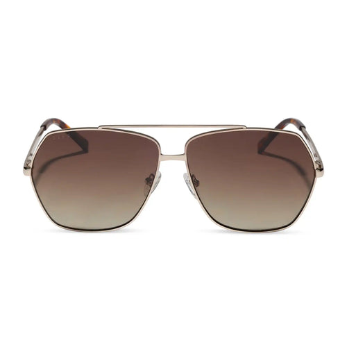 MAUDE - GOLD + BROWN GRADIENT + POLARIZED + SUNGLASSES