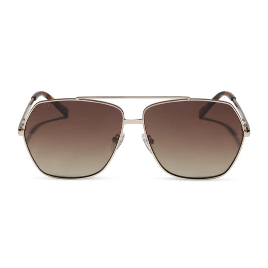 MAUDE - GOLD + BROWN GRADIENT + POLARIZED + SUNGLASSES