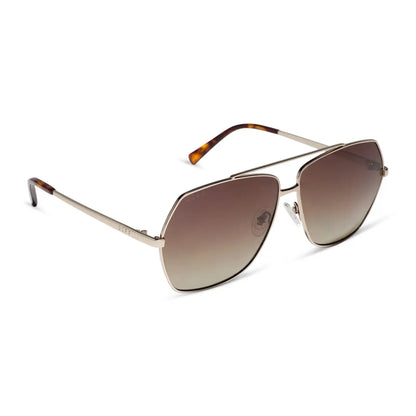 MAUDE - GOLD + BROWN GRADIENT + POLARIZED + SUNGLASSES